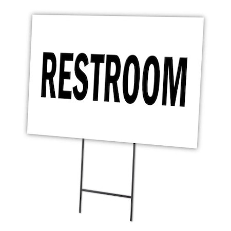 Signmission 24 in Height, 0.25 in Width, Coroplast, 24" x 18", C-1824-DS-Restroom C-1824-DS-Restroom